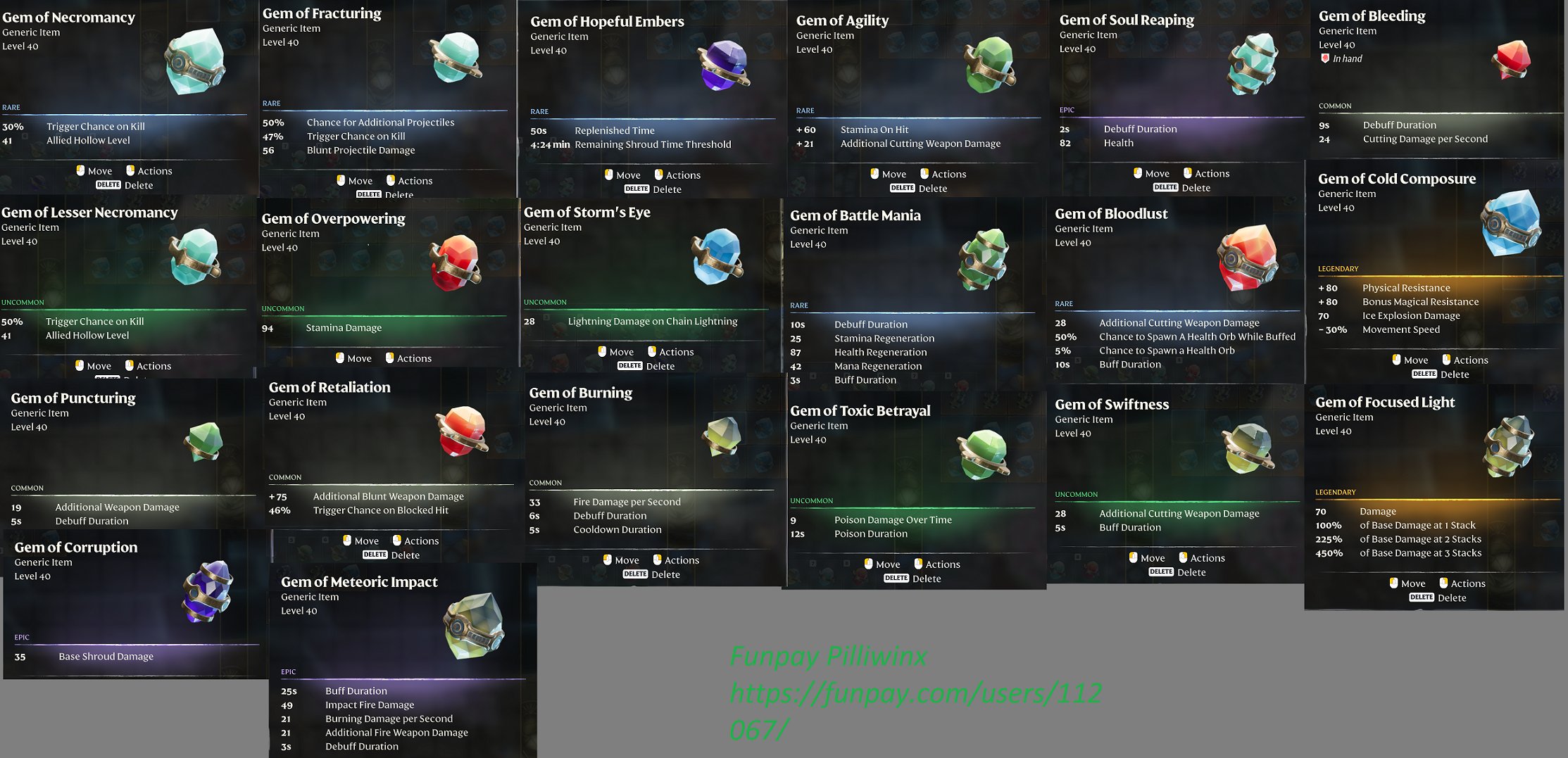 Enshrouded — All Level 40 Gems x8 (GEMS) (PC) — MessyModdingStore